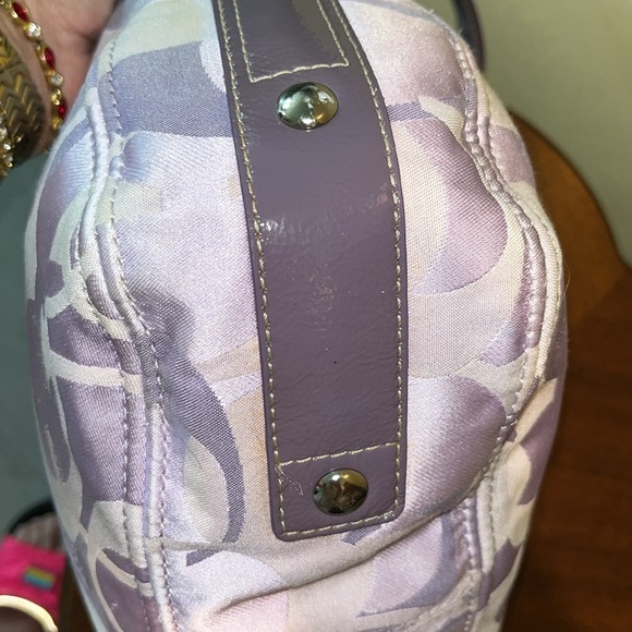 Coach f14711 Optic convertible Zoe bag shoulder bag   satchel  Lilac  rare color - Picture 15 of 17